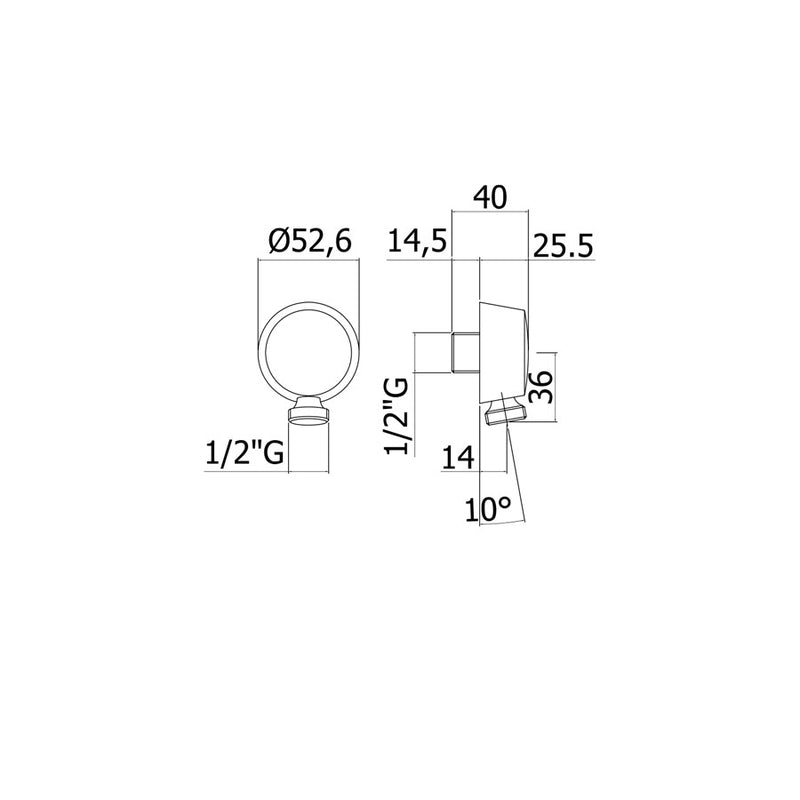 Presa acqua tonda a muro per il collegamento di flessibili doccia Paffoni ZACC130CR by CeramicStore | Lo specialista del tuo bagno