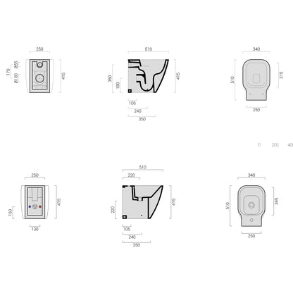 Sanitari senza brida filo parete Domus Falerii F50 Special Wc