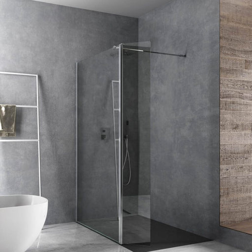 Parete doccia cm 120 Walk In cristallo trasparente 8mm temperato con paretina di chiusura da 40 cm by CeramicStore | Lo specialista del tuo bagno