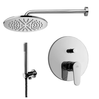 Composizione doccia Green con soffione tondo, miscelatore con deviatore e set duplex by CeramicStore | Lo specialista del tuo bagno
