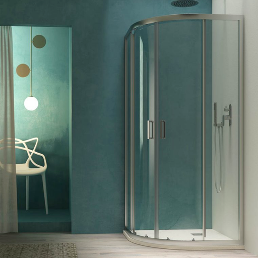 Box doccia semicircolare asimmetrico cm 70x90 Smart apertura scorrevole in cristallo temperato trasparente da 6 mm by CeramicStore | Lo specialista del tuo bagno