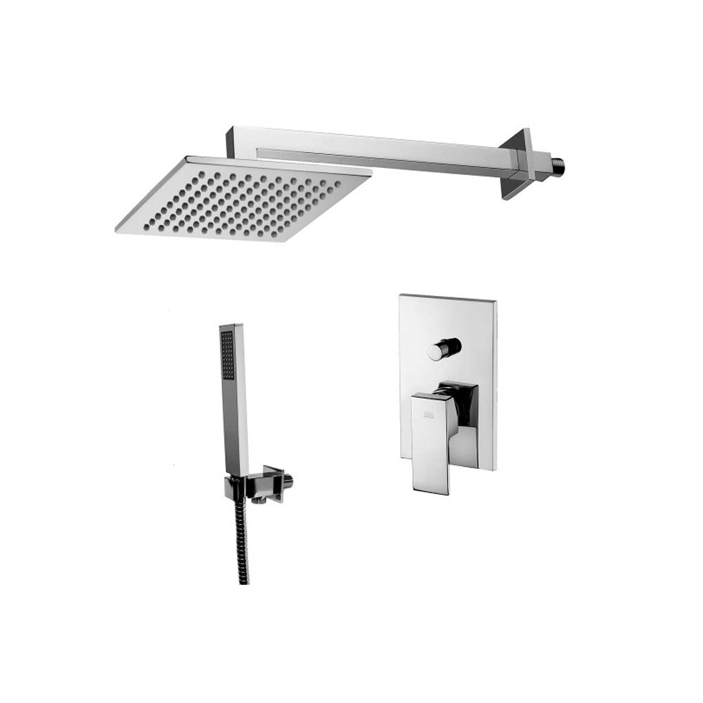 Composizione doccia ELLE con soffione quadrato, miscelatore con deviatore e set duplex by CeramicStore | Lo specialista del tuo bagno