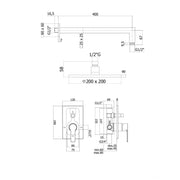 Composizione doccia RED con soffione quadrato, miscelatore con deviatore e set duplex by CeramicStore | Lo specialista del tuo bagno