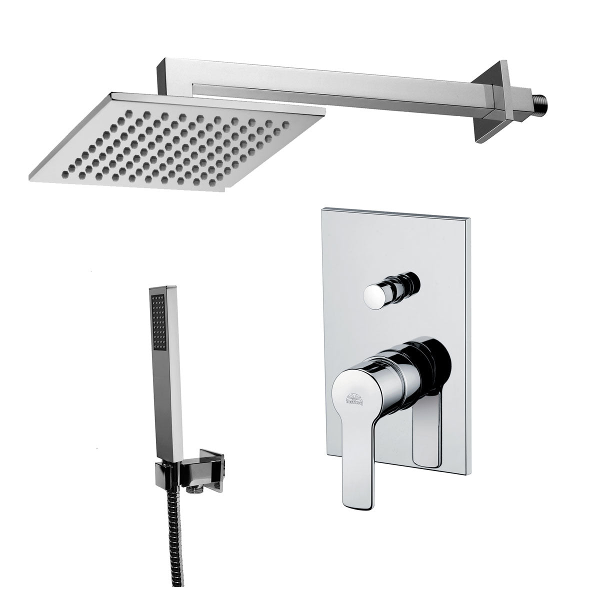 Composizione doccia RED con soffione quadrato, miscelatore con deviatore e set duplex by CeramicStore | Lo specialista del tuo bagno
