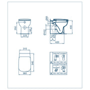 Sanitari filo muro con scarico traslato Ideal Standard Esedra Wc + bidet + sedile slim