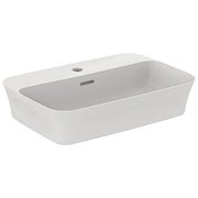 Lavabo da appoggio in Diamatec 55X38 con foro rubinetto Ideal Standard Ipalyss bordo sottile 3 mm
