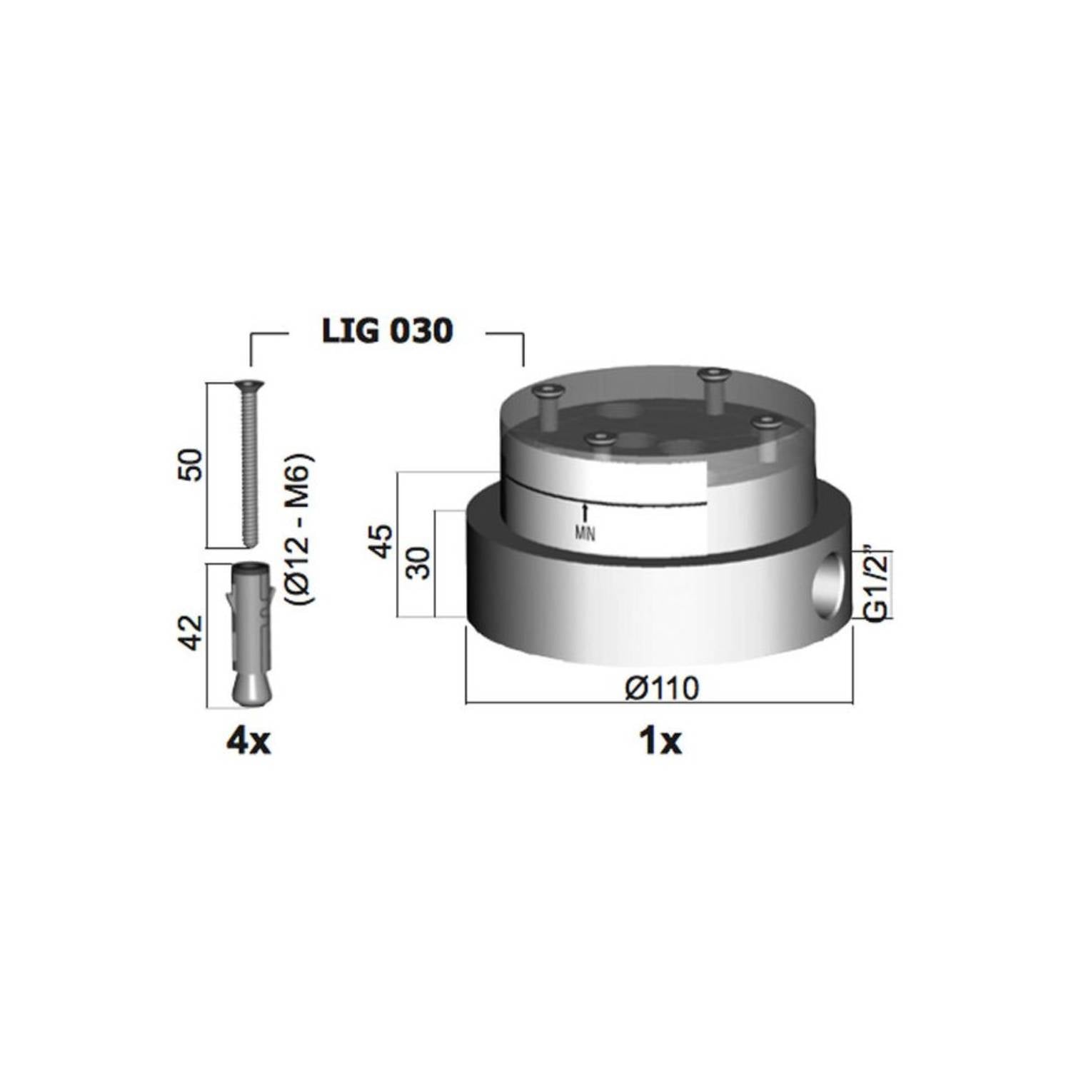 Set miscelatore vasca a pavimento con deviatore e doccia base senza corpo con base per fissaggio Paffoni by CeramicStore | Lo specialista del tuo bagno