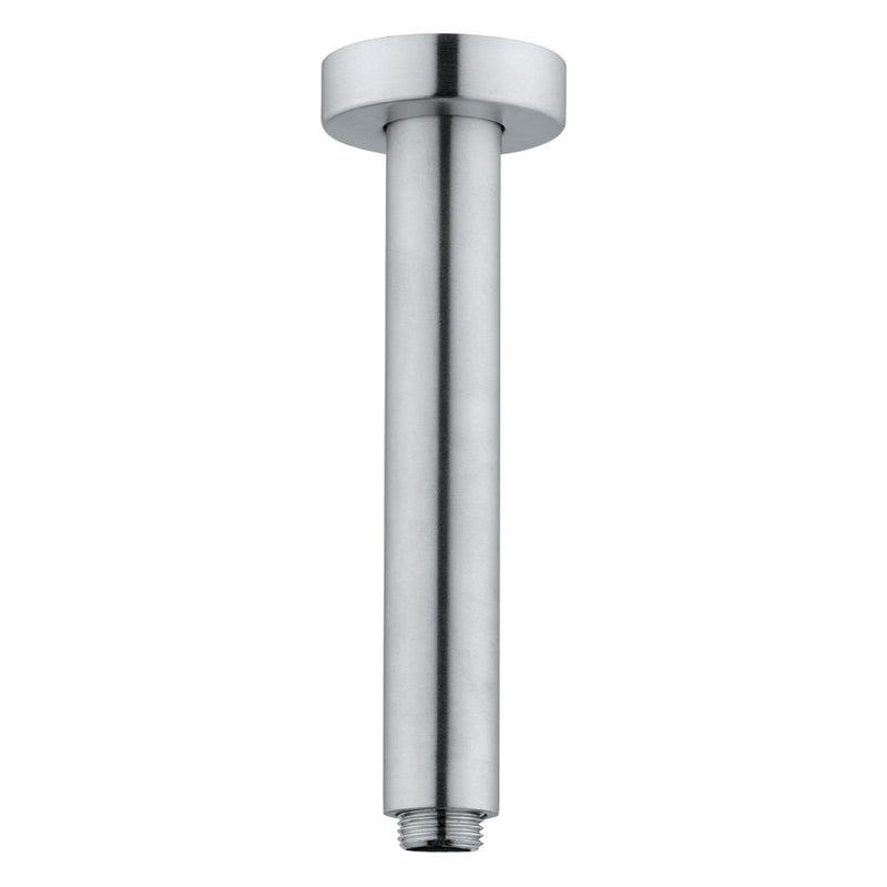 Braccio doccia a soffitto lungo 20 cm in acciaio inox 316L effetto spazzolato by CeramicStore | Lo specialista del tuo bagno