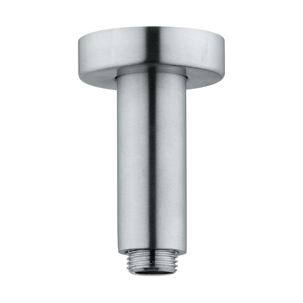 Braccio doccia a soffitto lungo 10 cm in acciaio inox 316L effetto spazzolato by CeramicStore | Lo specialista del tuo bagno