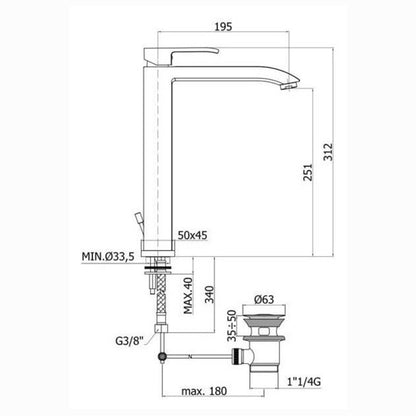 Miscelatore lavabo con scarico clic-clac serie Level codice LES081KCR Cromo Paffoni by CeramicStore | Lo specialista del tuo bagno
