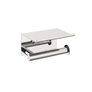 Porta rotolo sospeso con supporto per cellulare in ottone cromato della collezione 'Architect s+' by Cosmic