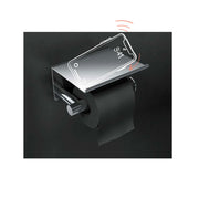 Porta rotolo sospeso con supporto per cellulare in ottone cromato della collezione 'Architect s+' by Cosmic