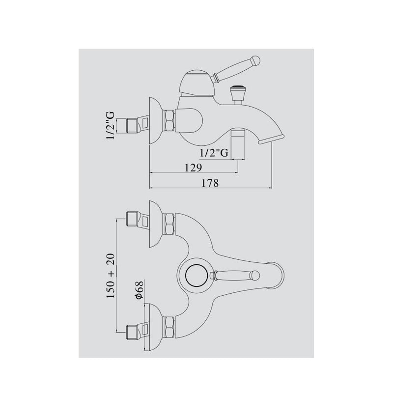 Miscelatore vasca con doccetta serie Giorgia modello GI024CRC Cromato bianco Ral Paffoni by CeramicStore | Lo specialista del tuo bagno