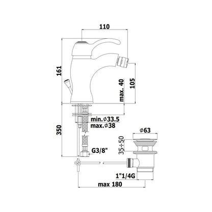 Miscelatore bidet con scarico serie Giorgia modello GI135CR cromato Paffoni by CeramicStore | Lo specialista del tuo bagno