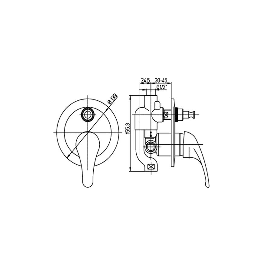 Set di miscelatori da bagno per lavabo, Bidet e Doccia con deviatore Derby cartuccia ceramica by Argo Rubinetterie by CeramicStore | Lo specialista del tuo bagno