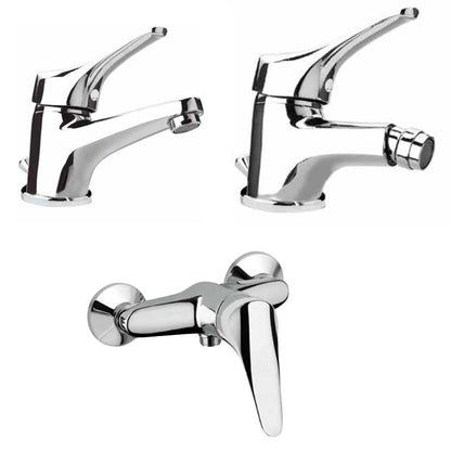 Set di miscelatori da bagno per lavabo, Bidet e Doccia esterno Derby cartuccia ceramica by Argo Rubinetterie by CeramicStore | Lo specialista del tuo bagno