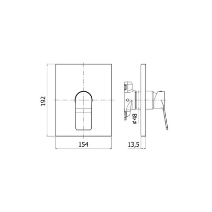 Set esterno miscelatore incasso doccia a 1 uscita Paffoni serie Tilt - Cromato by CeramicStore | Lo specialista del tuo bagno