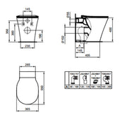 Vaso filomuro Ideal Standard Connect Air con sedile a chiusura SoftClose