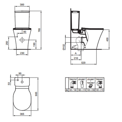 Coppia di sanitari con cassetta Ideal Standard Connect Air con sedile a chiusura SoftClose