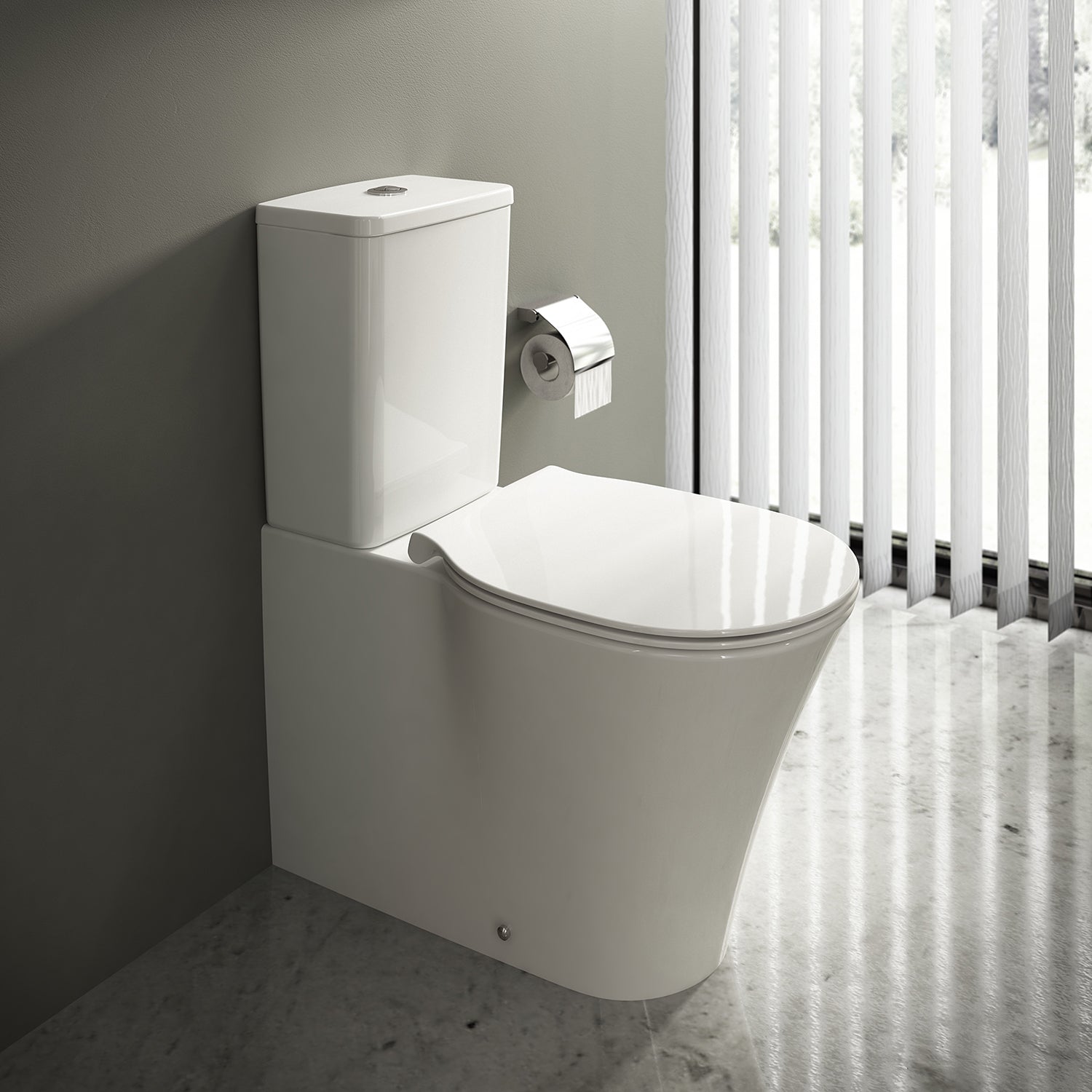 Vaso filomuro con cassetta Ideal Standard Connect Air con sedile a chiusura tradizionale