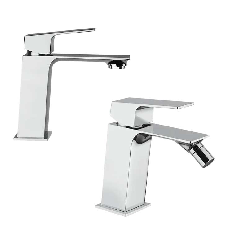 Set di rubinetti lavabo e Bidet cromato lucido collezione BLADE di Mamoli Rubinetterie by CeramicStore | Lo specialista del tuo bagno