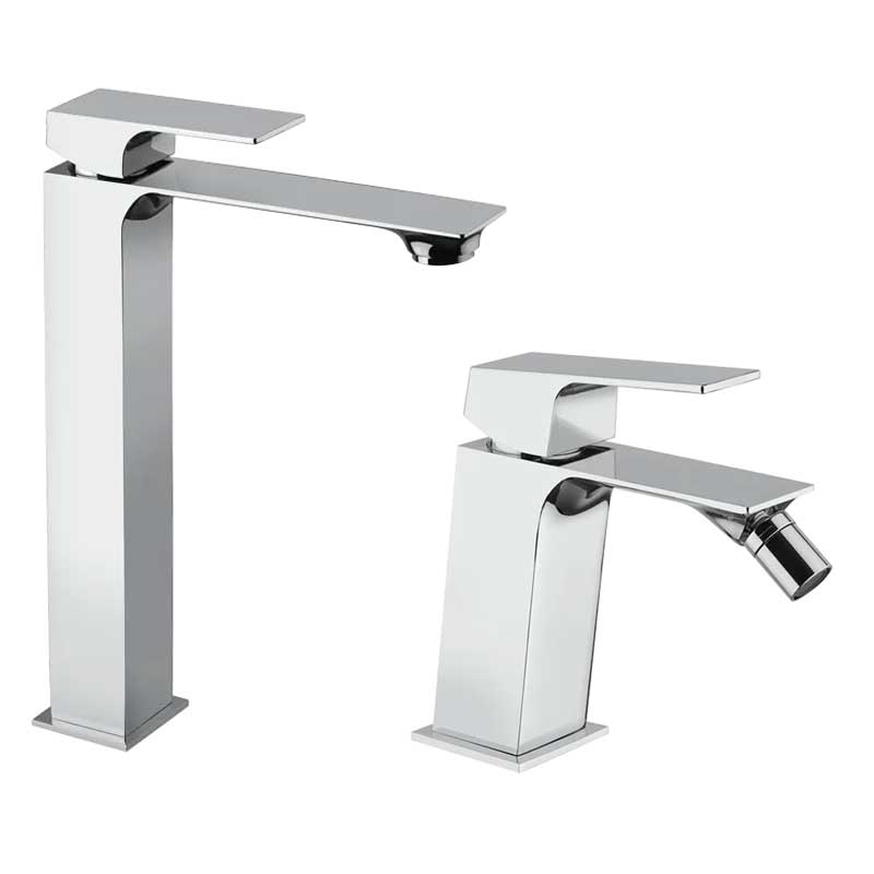 Set di rubinetti Lavabo Alto e Bidet cromato lucido collezione BLADE di Mamoli Rubinetterie by CeramicStore | Lo specialista del tuo bagno