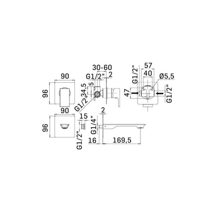 Set di rubinetti Lavabo Incasso e Bidet cromato lucido collezione BLADE di Mamoli Rubinetterie by CeramicStore | Lo specialista del tuo bagno