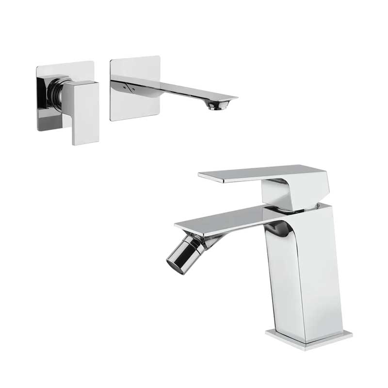 Set di rubinetti Lavabo Incasso e Bidet cromato lucido collezione BLADE di Mamoli Rubinetterie by CeramicStore | Lo specialista del tuo bagno