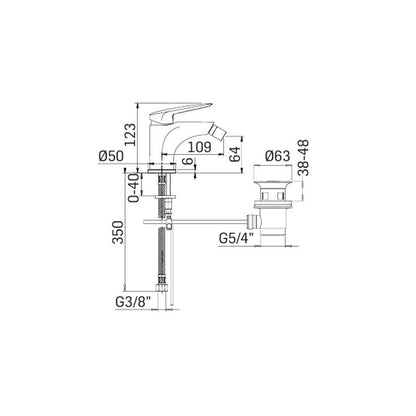 Miscelatore monocomando Bidet con scarico finitura Nero Opaco collezione Penelope di Mamoli Rubinetterie by CeramicStore | Lo specialista del tuo bagno