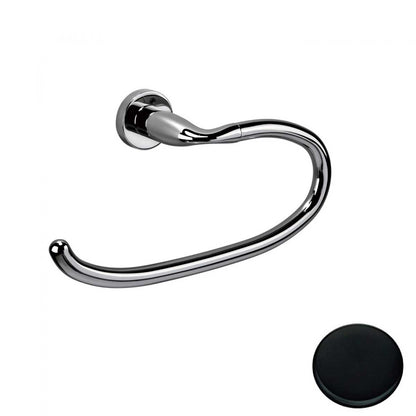 Portasalviette ad Anello Nero Opaco Colombo Design collezione Basic Con fissaggio a tassello e ad incollo con kit opzionale by CeramicStore | Lo specialista del tuo bagno