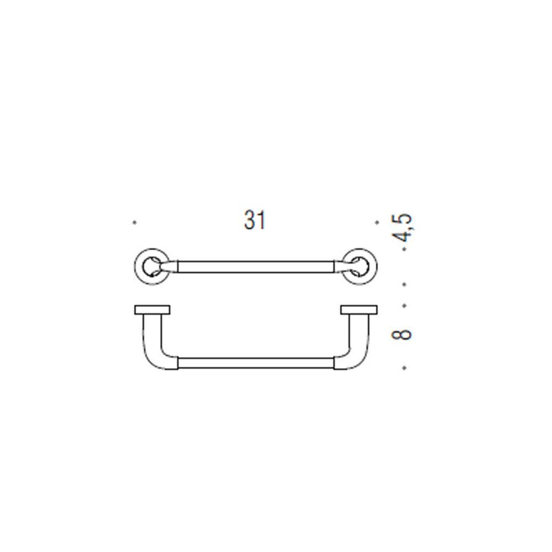 Porta salviette cm 31 Nero Opaco Colombo Design collezione Basic Con fissaggio a tassello e ad incollo con kit opzionale by CeramicStore | Lo specialista del tuo bagno