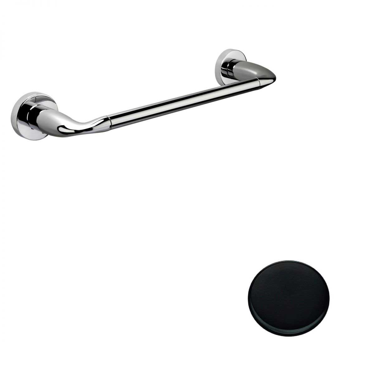 Porta salviette cm 31 Nero Opaco Colombo Design collezione Basic Con fissaggio a tassello e ad incollo con kit opzionale by CeramicStore | Lo specialista del tuo bagno