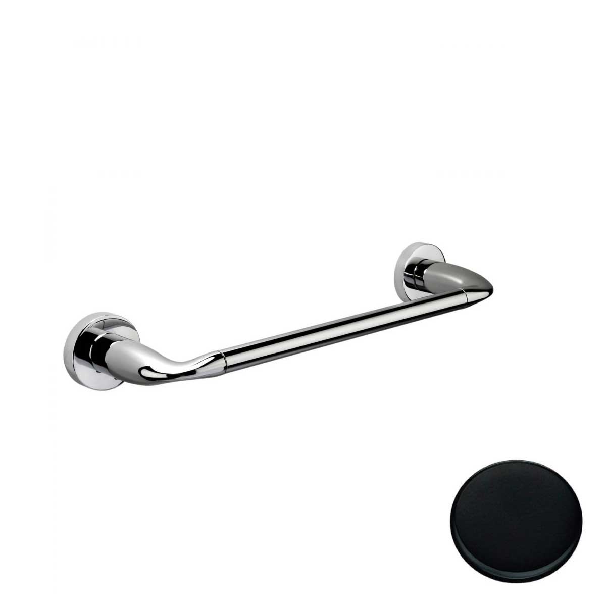 Porta salviette cm 64 Nero Opaco Colombo Design collezione Basic Con fissaggio a tassello e ad incollo con kit opzionale by CeramicStore | Lo specialista del tuo bagno