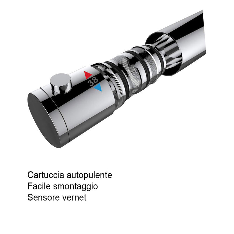 Colonna doccia con soffione ultrapiatto serie 'Round à¨lite' by GME - Titanio by CeramicStore | Lo specialista del tuo bagno