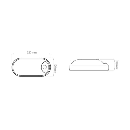 Plafoniera Led ovale con sensore - Bianco by CeramicStore | Lo specialista del tuo bagno