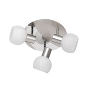 Plafoniera Antibes con 3 luci à¸ 22 cm - Acciaio e vetro alabastro by CeramicStore | Lo specialista del tuo bagno