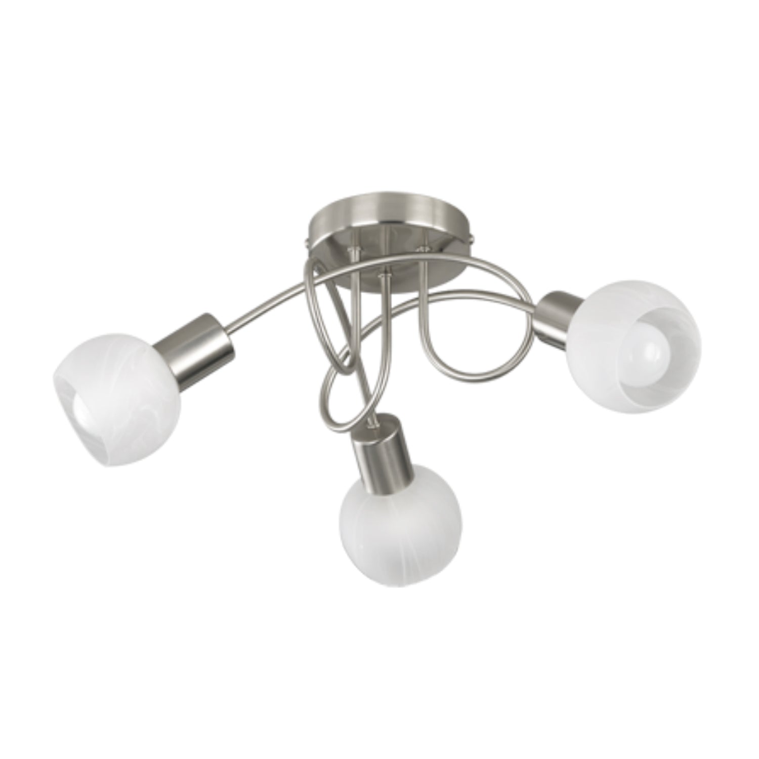 Plafoniera Girandola Antibes con 3 luci à¸ 47 cm - Acciaio e vetro alabastro by CeramicStore | Lo specialista del tuo bagno