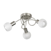 Plafoniera Girandola Antibes con 3 luci à¸ 47 cm - Acciaio e vetro alabastro by CeramicStore | Lo specialista del tuo bagno