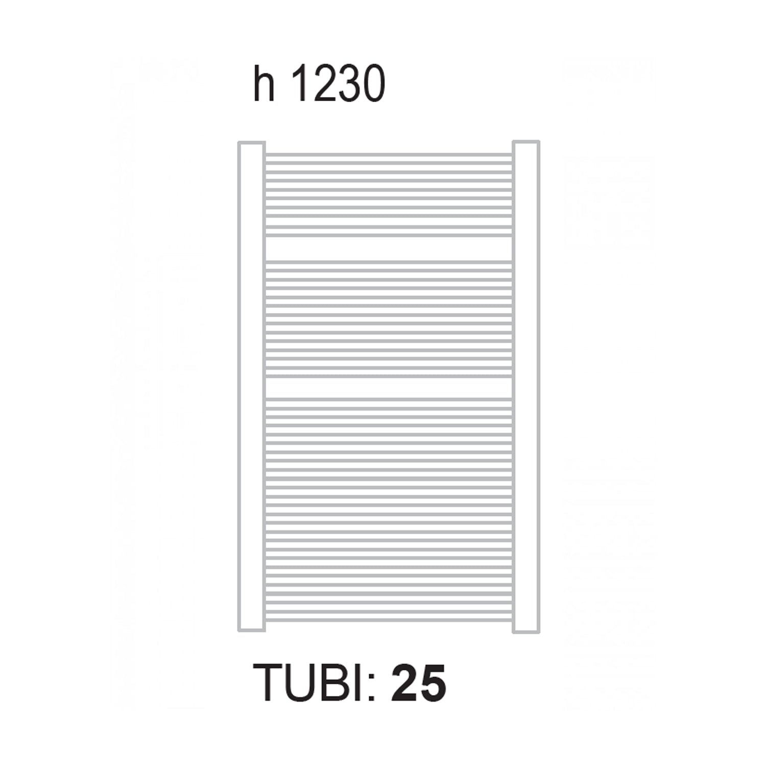 Termoarredo Curvo Roma di Lazzarini 1230x450 interasse 405 - Cromato by CeramicStore | Lo specialista del tuo bagno