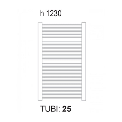 Termoarredo Curvo Roma di Lazzarini 1230x450 interasse 405 - Cromato by CeramicStore | Lo specialista del tuo bagno