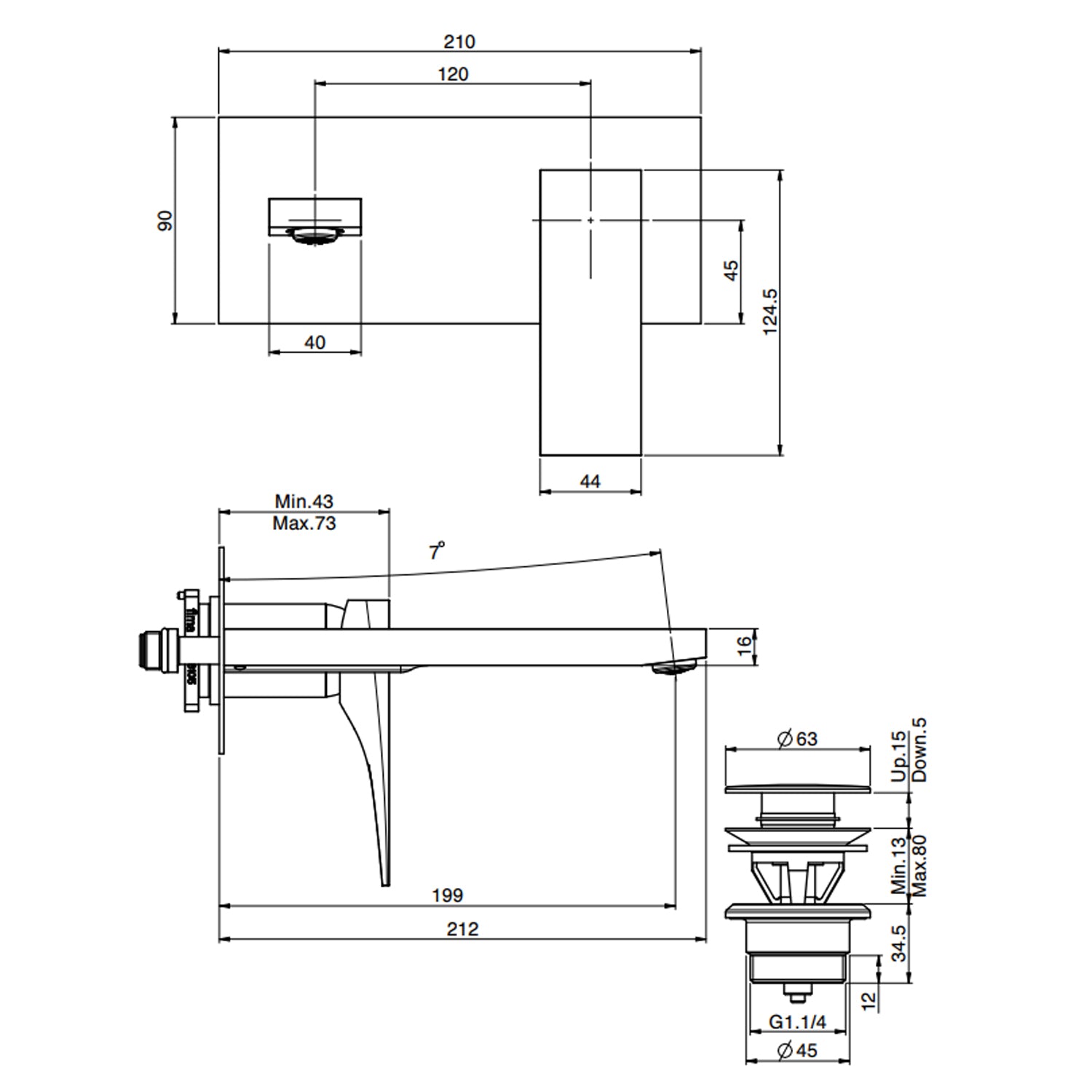 Miscelatore lavabo da incasso FIMA Carlo Frattini ZETA completo di piletta by CeramicStore | Lo specialista del tuo bagno
