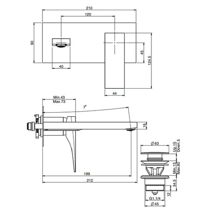 Miscelatore lavabo da incasso FIMA Carlo Frattini ZETA completo di piletta by CeramicStore | Lo specialista del tuo bagno