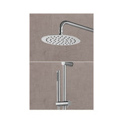 Colonna doccia in ottone Pechino di Weiss Stern con soffione tondo, presa acqua e deviatore - Cromo by CeramicStore | Lo specialista del tuo bagno