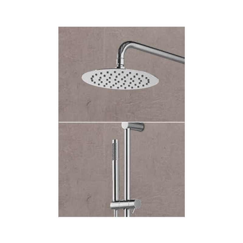 Colonna doccia in ottone Pechino di Weiss Stern con soffione tondo, presa acqua e deviatore - Cromo by CeramicStore | Lo specialista del tuo bagno