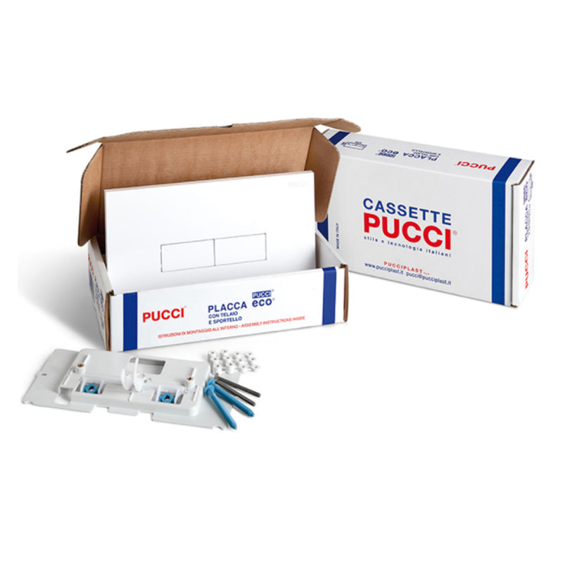 Placca di ricambio per cassetta incasso pucci eco da 33 cm con 2 pulsanti modello Linea Bianca