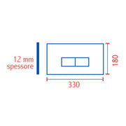 Placca di ricambio per cassetta incasso pucci eco da 33 cm con 2 pulsanti modello Linea Bianca