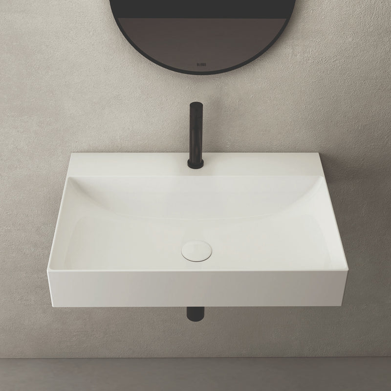 Lavabo rettangolare T-Edge 70x47x12 cm Ceramica Globo €“ Bianco lucido