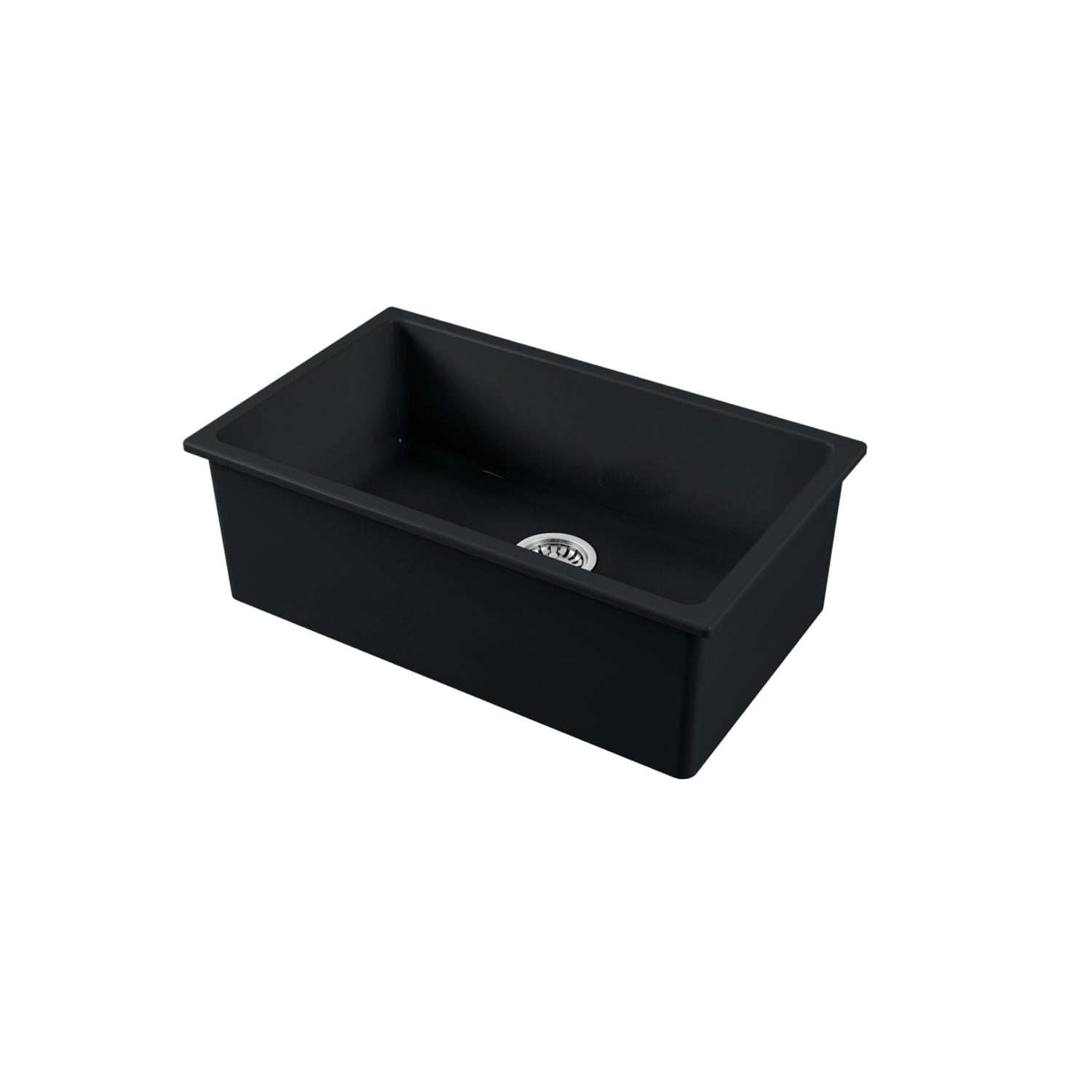 Vasca lavello cucina da incasso soprapiano o sottopiano 76x46 cm in ceramica Nero Opaco Galassia Made in Italy