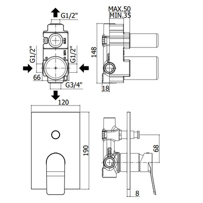 Kit doccia Paffoni serie Tilt con soffione miscelatore e doccetta cromati by CeramicStore | Lo specialista del tuo bagno