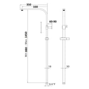 Colonna doccia 30x18mm con deviatore, soffione e attacco flessibile by CeramicStore | Lo specialista del tuo bagno